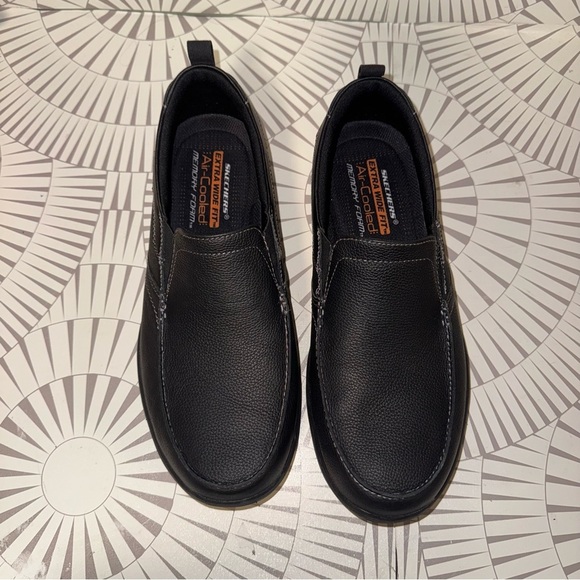 Skechers Men's Harper‎ Forde Black Slip-On Shoes 10 Extra Wide Fit Memory Foam - Picture 3 of 7